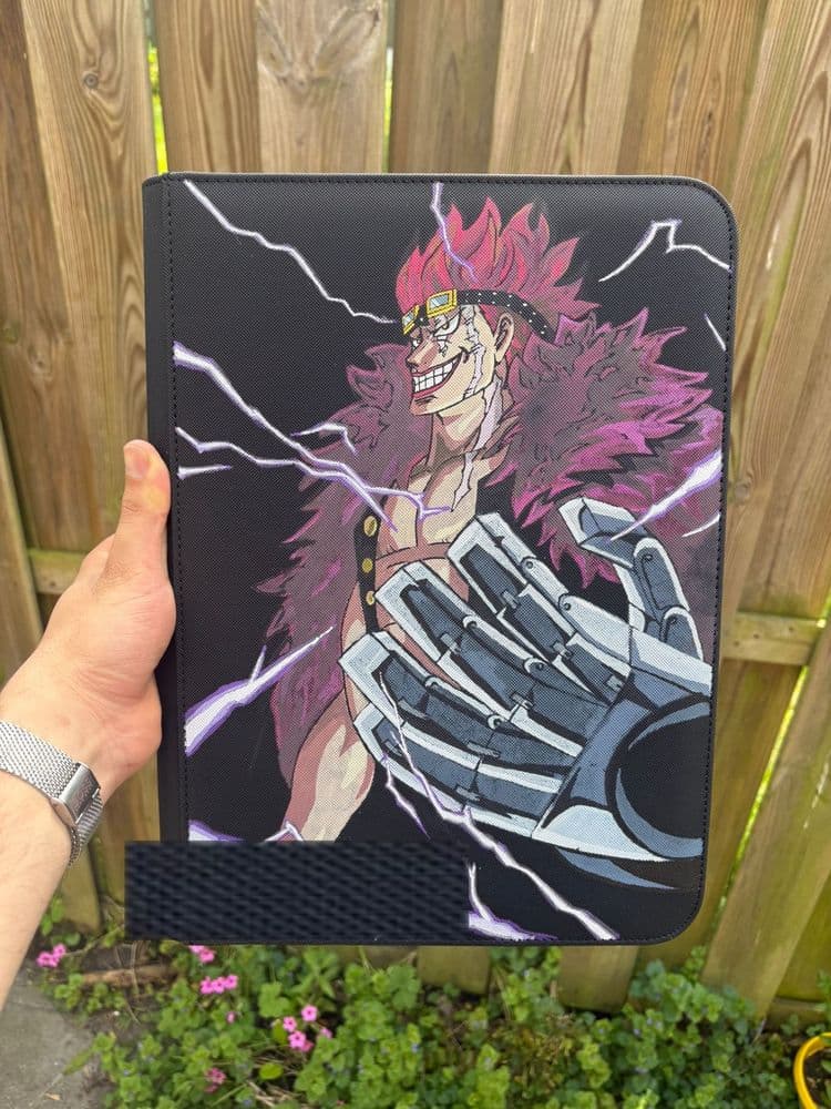 Custom One Piece-binder met Eustass Kid omringd door bliksem